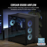Corsair 6500D AIRFLOW Dual Chamber ATX Mid-Tower Computer Case - Black